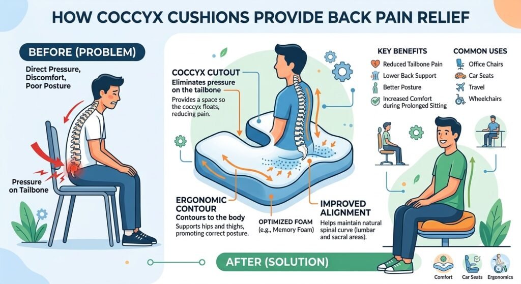 Coccyx Cushion for pain relief