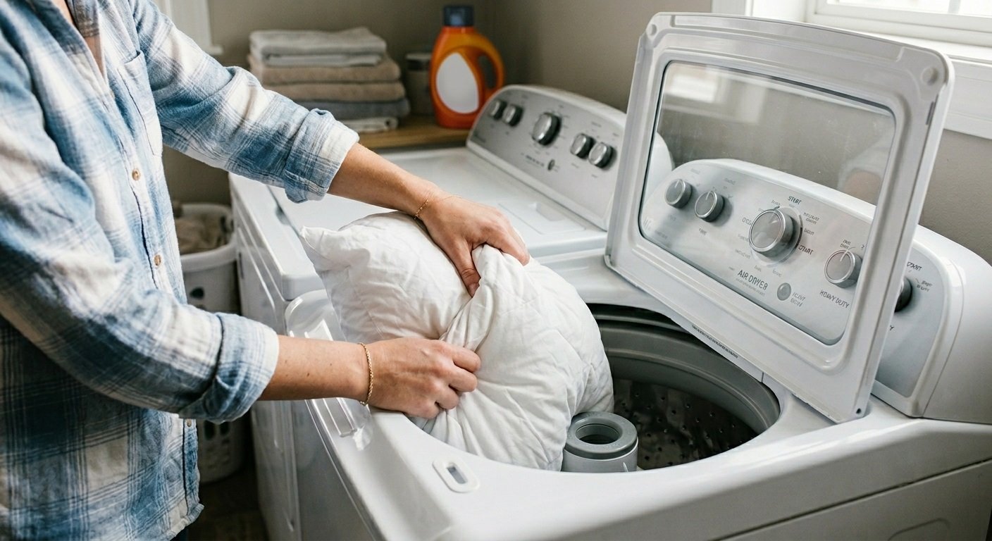 can you put pillows in the dryer